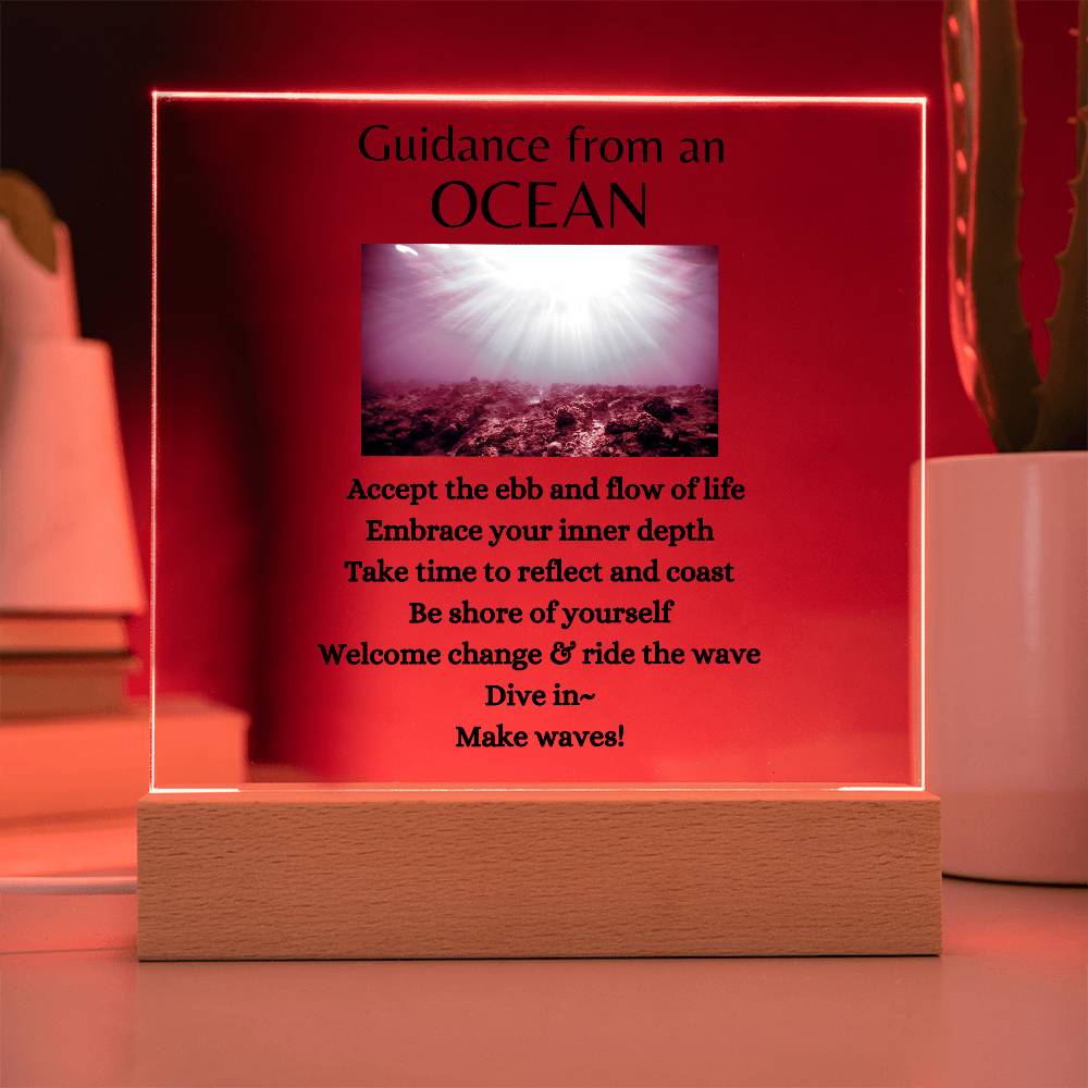 Guidance from an Ocean / Acrylic Plaque with LED light upgrade