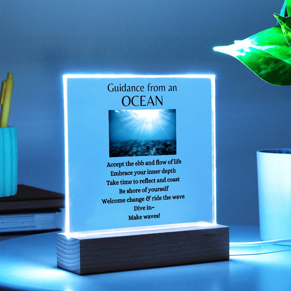 Guidance from an Ocean / Acrylic Plaque with LED light upgrade