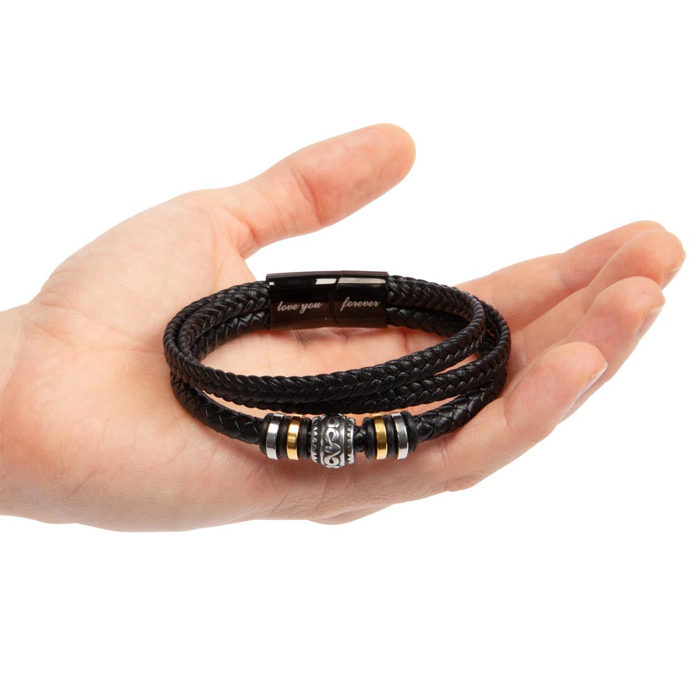 Biker's Prayer / Love You Forever Leather Bracelet