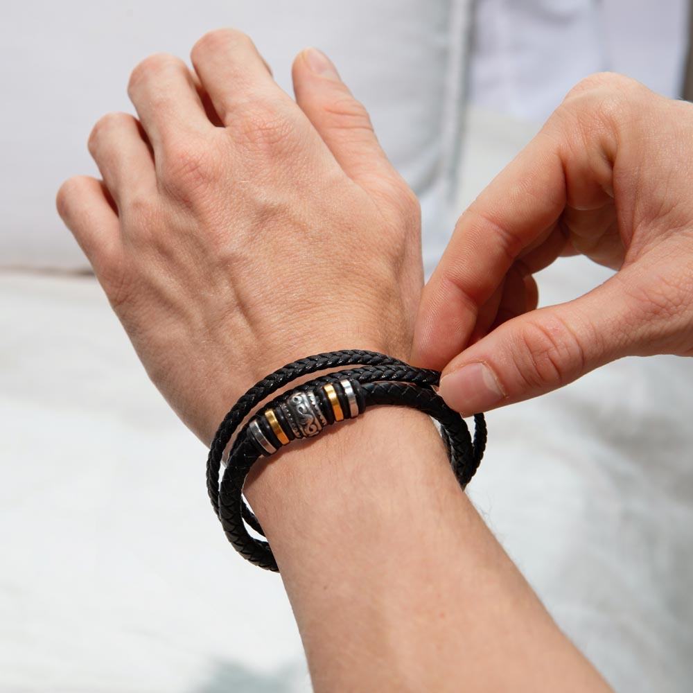 To My Son / Number One Tennis Player / Gift from Mom / Gift from Dad / Personalized Leather Bracelet