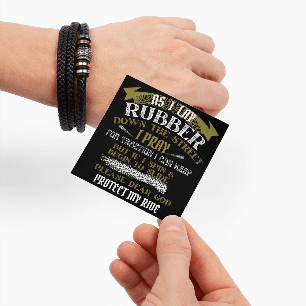 Biker's Prayer / Love You Forever Leather Bracelet