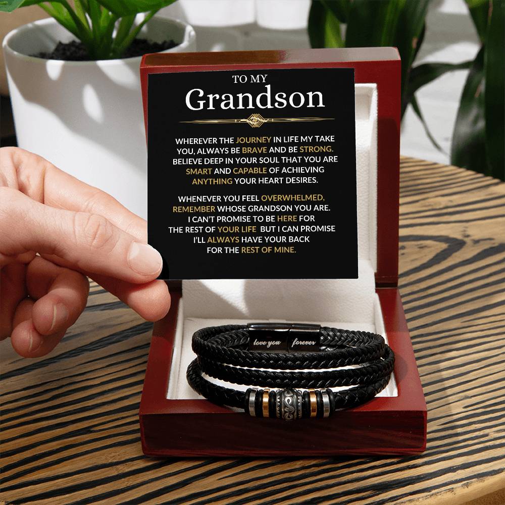 To My Grandson / Men's "Love You Forever" Bracelet