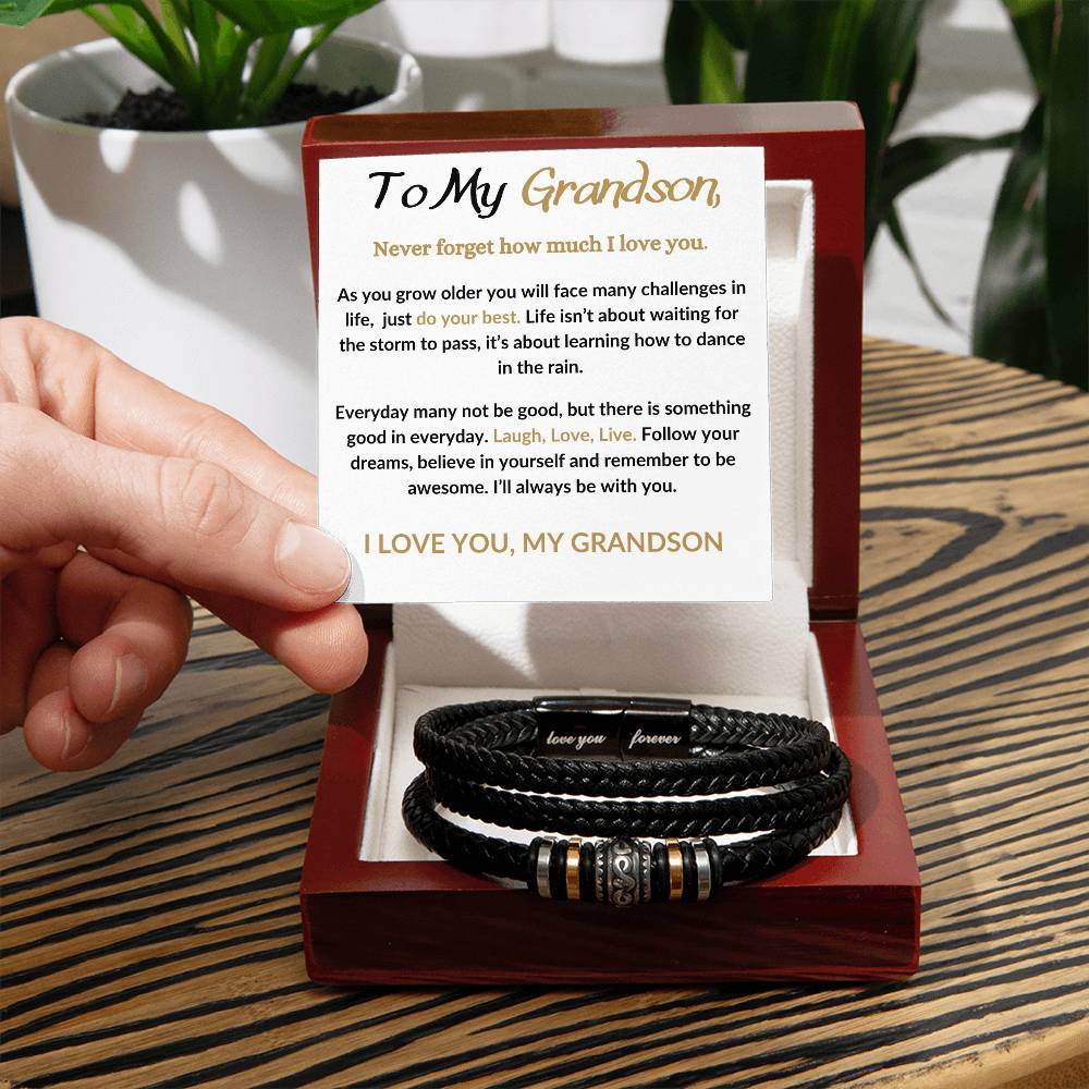 To My Grandson / Men's "I Love You Forever" Bracelet