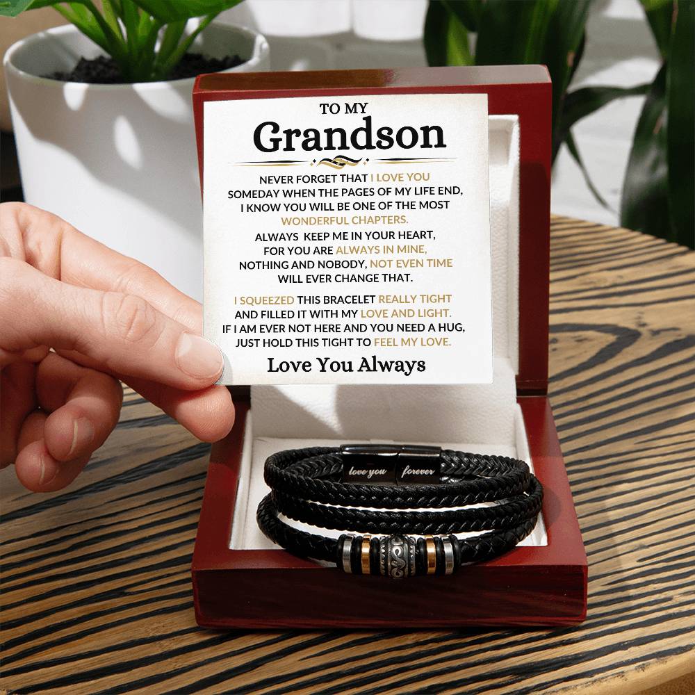 To My Grandson / Men's "Love You Forever" Bracelet
