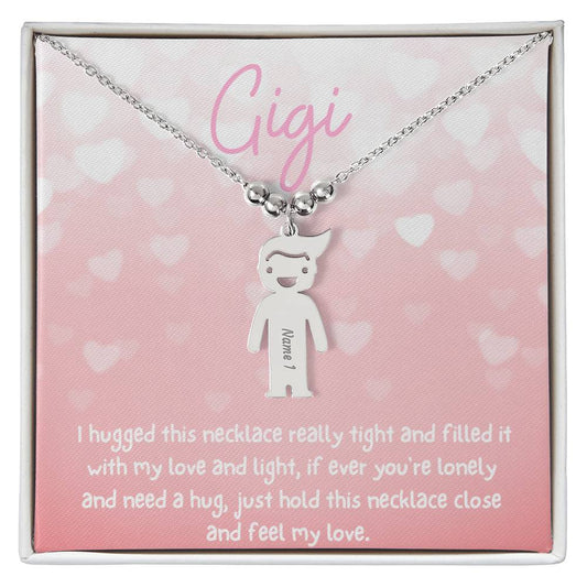 Gigi / Feel My Love / Engrave Kid Charm Necklace