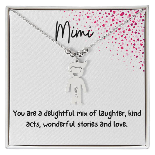 Mimi Delightful Mix / Engraved Kid Charm Necklace