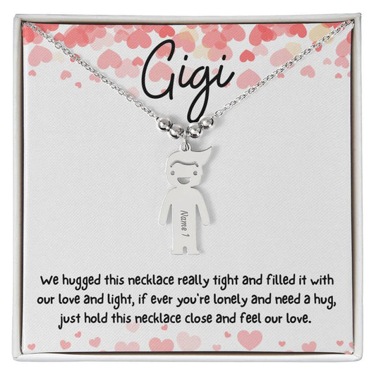 Gigi / Feel Our Love / Engraved Kid Charm Necklace