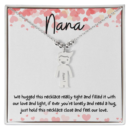 Nana / Feel Our Love / Engraved Kid Charm Necklace