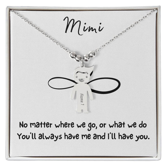 Mimi / You'll Always Have Me / Engraved Kid Charm Necklace
