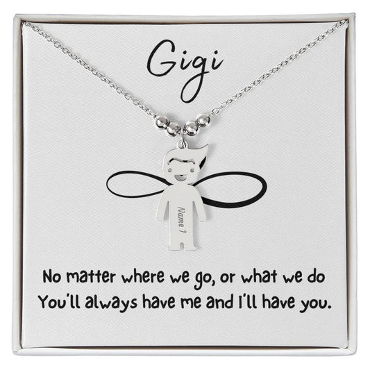 Gigi / You'll Always Have Me / Engraved Kid Charm Necklace