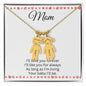 Mom / We Love You Forever / Engraved Kids Charm Necklace