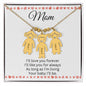 Mom / We Love You Forever / Engraved Kids Charm Necklace