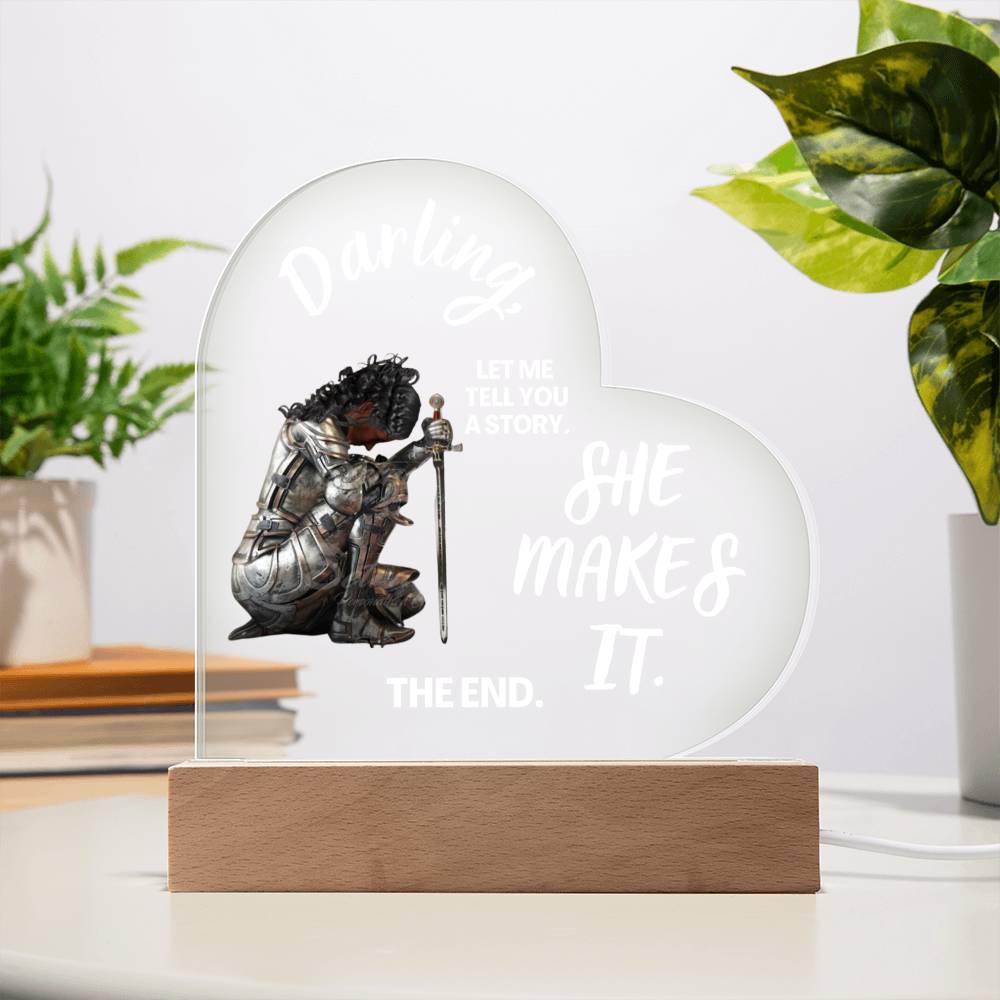 Darling "SHe Makes It" Acrylic Heart Plaque