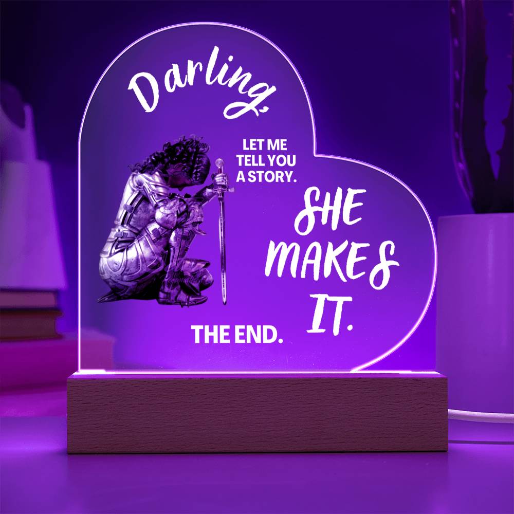 Darling "SHe Makes It" Acrylic Heart Plaque