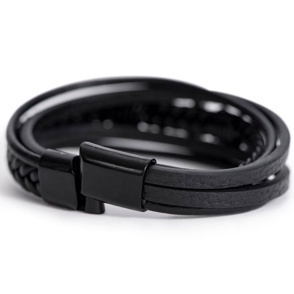 To My Son / Leather Cross Bracelet