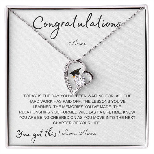 Graduation Gift for Her / Forever Love Necklace / Personalized Message Card