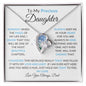 To My Precious Daughter / Gift from Mom / Gift from Dad /Forever Love Necklace / Personalized Message Card