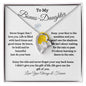 To My Bonus-Daughter / Gift from Mom / nGift from Dad / Forever Love Necklace / Personalized Message Card