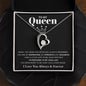 To My Queen / Forever Love Necklace / Personalized Message Card