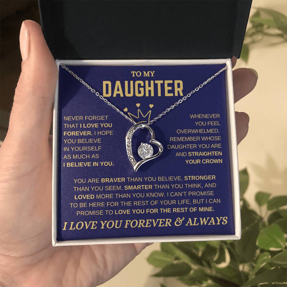 Daughter Gift – “Straighten Your Crown” Forever Love Necklace