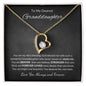 To My Dearest Granddaughter / Forever Love Necklace / Personalized Message Card