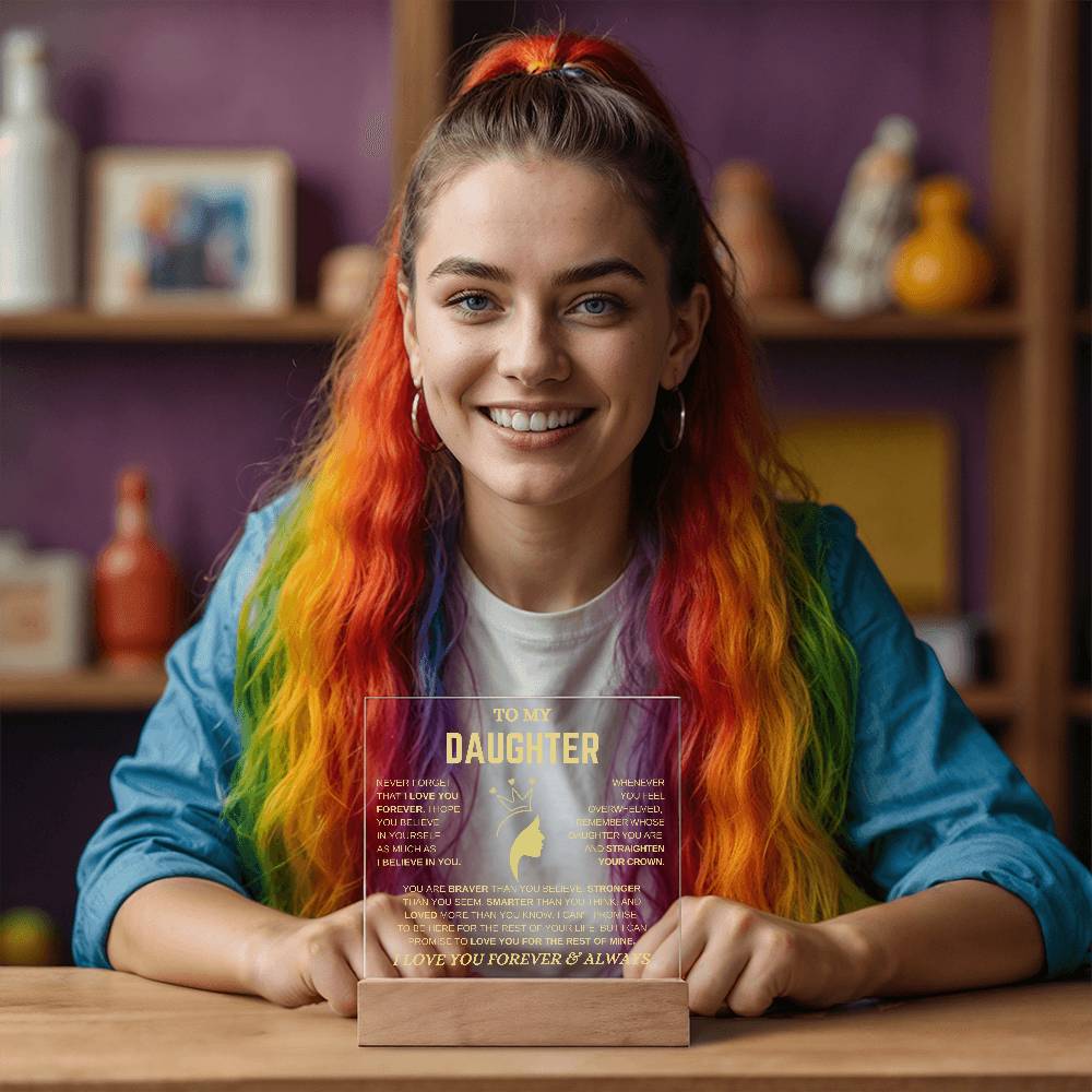 To My Daughter/ Straighten your Crown/ Square Acrylic