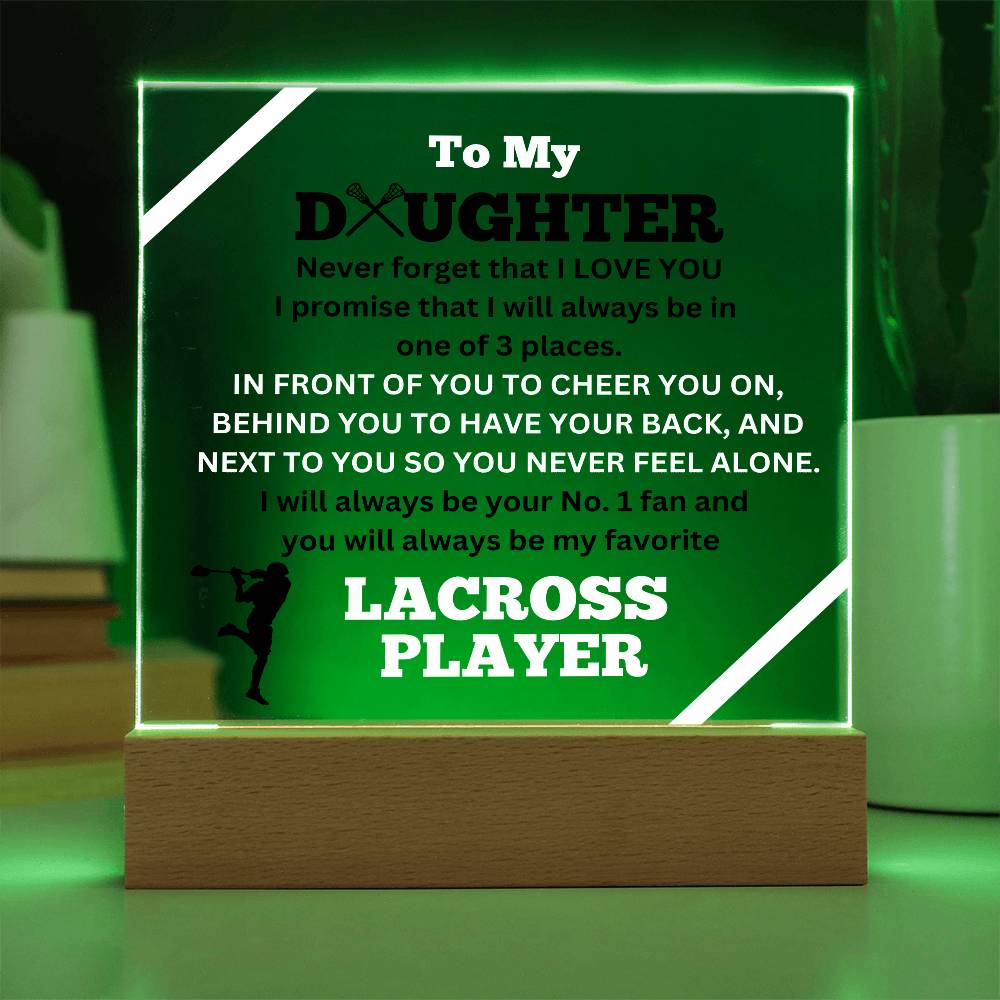 To My Daughter / No.1 LaCross Player / Gift from Mom / Gift from Dad / Acrylic Plaque with LED light
