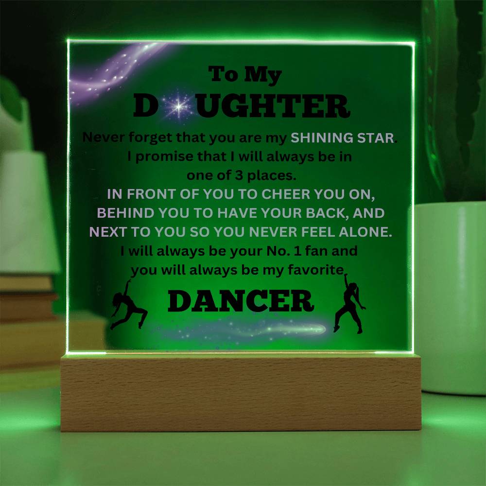 To My Daughter / No.1 Dancer / Gift from Mom / Gift from Dad / Acrylic Plaque with LED light