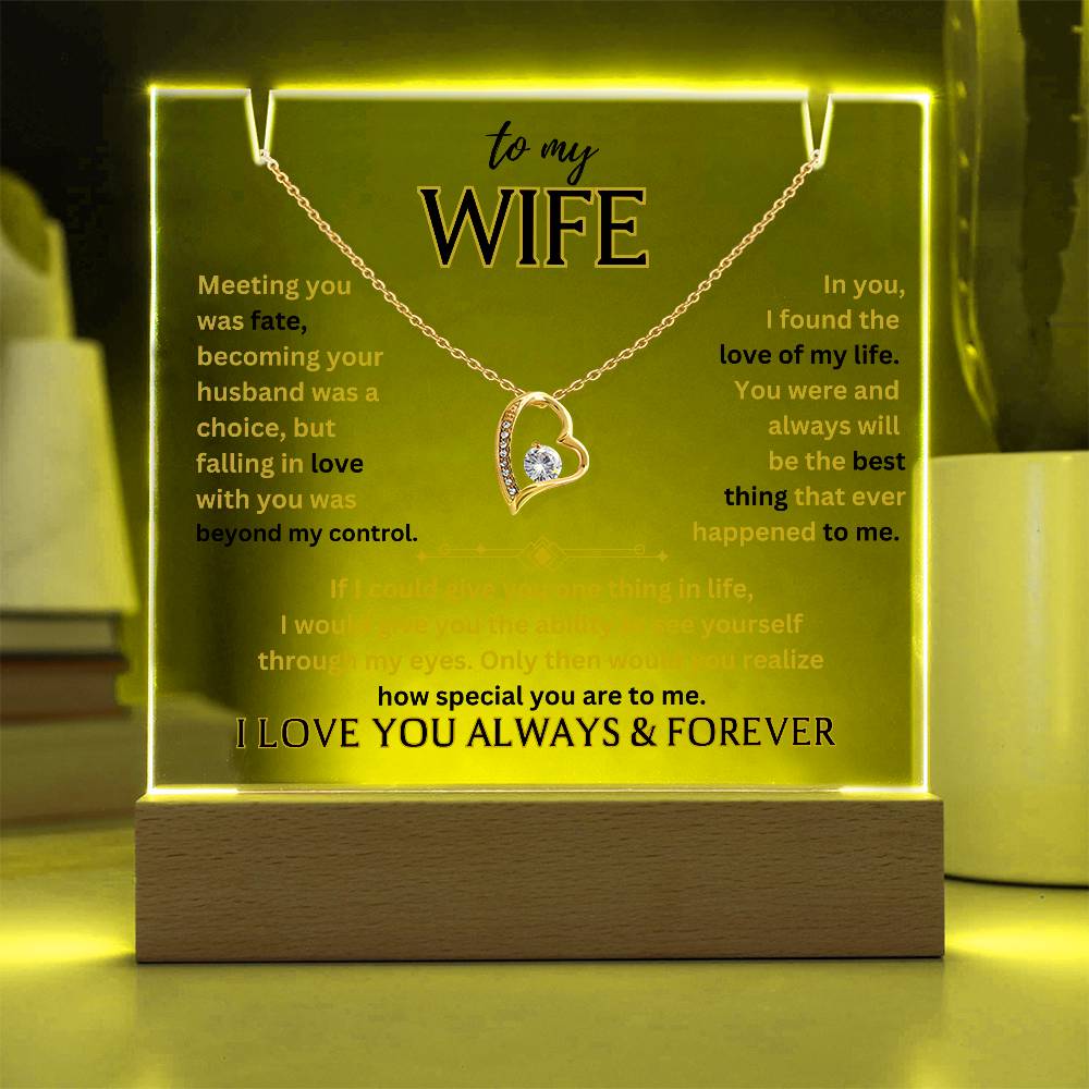 To My Wife / Love of my Life / Gift from Husband / Keepsake Acrylic Bundle with Forever Love Necklace