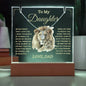 To My Daughter / Gift from Dad / Keepsake Acrylic Bundle with Alluring Beauty Necklace with LED light