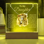 To My Daughter / Gift from Dad / Keepsake Acrylic Bundle with Alluring Beauty Necklace with LED light