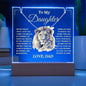 To My Daughter / Gift from Dad / Keepsake Acrylic Bundle with Alluring Beauty Necklace with LED light