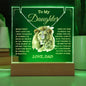 To My Daughter / Gift from Dad / Keepsake Acrylic Bundle with Alluring Beauty Necklace with LED light