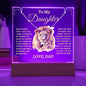 To My Daughter / Gift from Dad / Keepsake Acrylic Bundle with Alluring Beauty Necklace with LED light