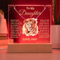To My Daughter / Gift from Dad / Keepsake Acrylic Bundle with Alluring Beauty Necklace with LED light