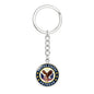 United States Veteran Circle Keychain
