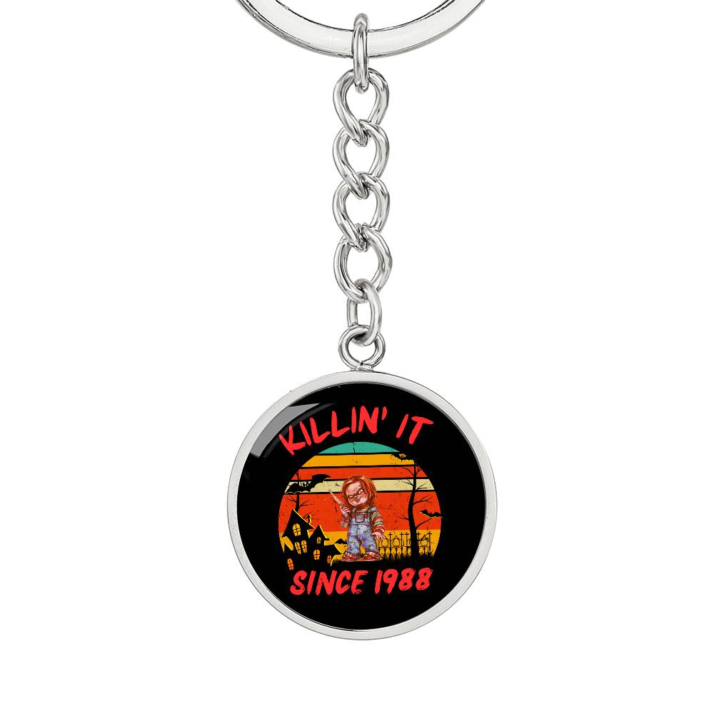 Chucky / KILLIN' IT SINCE 1988 / Circle Graphic Keychain