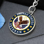 United States Veteran Circle Keychain