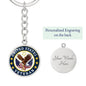 United States Veteran Circle Keychain
