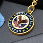 United States Veteran Circle Keychain
