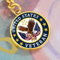 United States Veteran Circle Keychain
