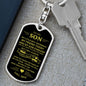 To My Son / Love Mom / Dog Tag Keychain