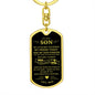 To My Son / Love Mom / Dog Tag Keychain