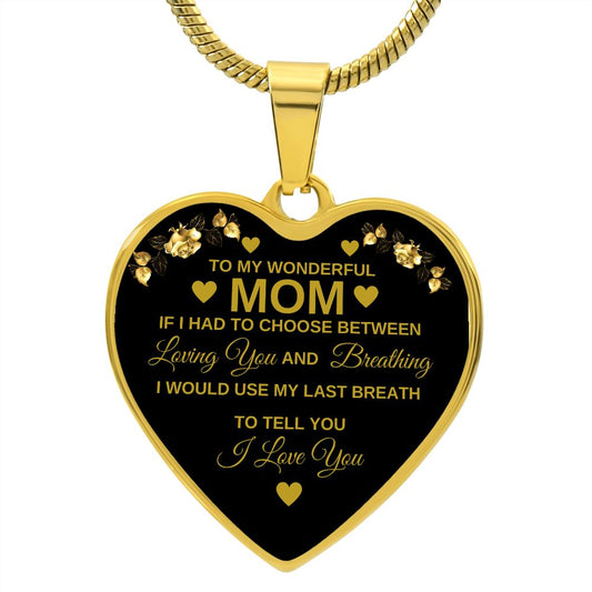 Mom / Heart Pendant Necklace