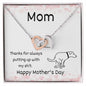 Dog Mom / Happy Mother's Day / Interlocking Heart Necklace