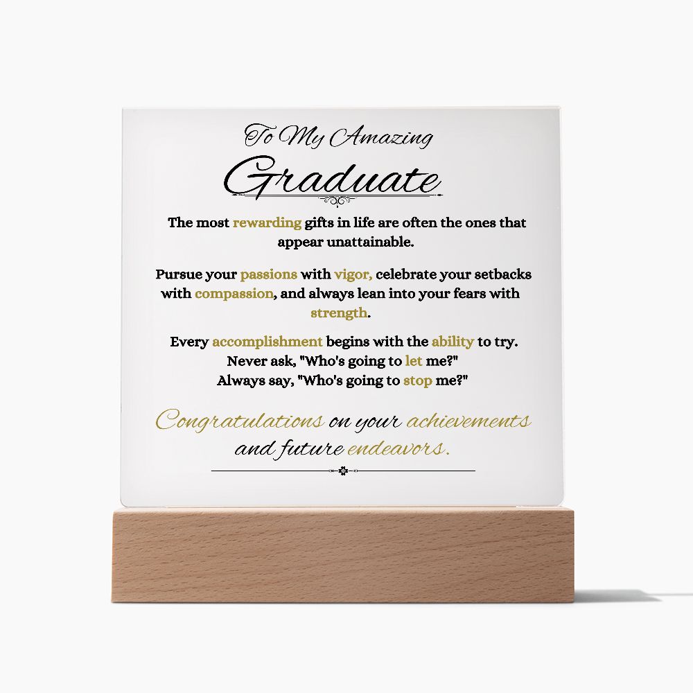 To My Amazing Graduate / Acrylic Square Plaque