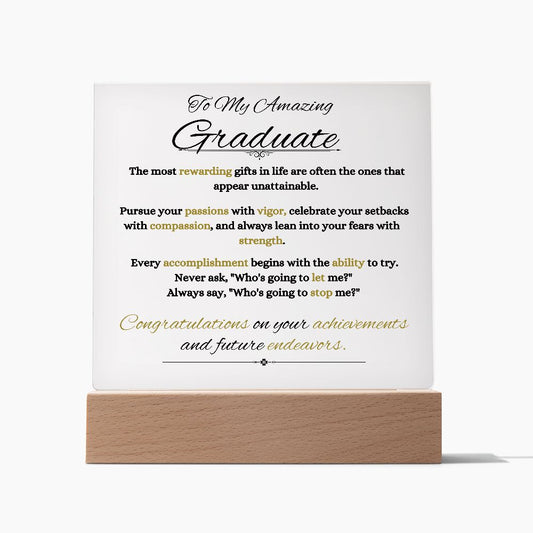 To My Amazing Graduate / Acrylic Square Plaque