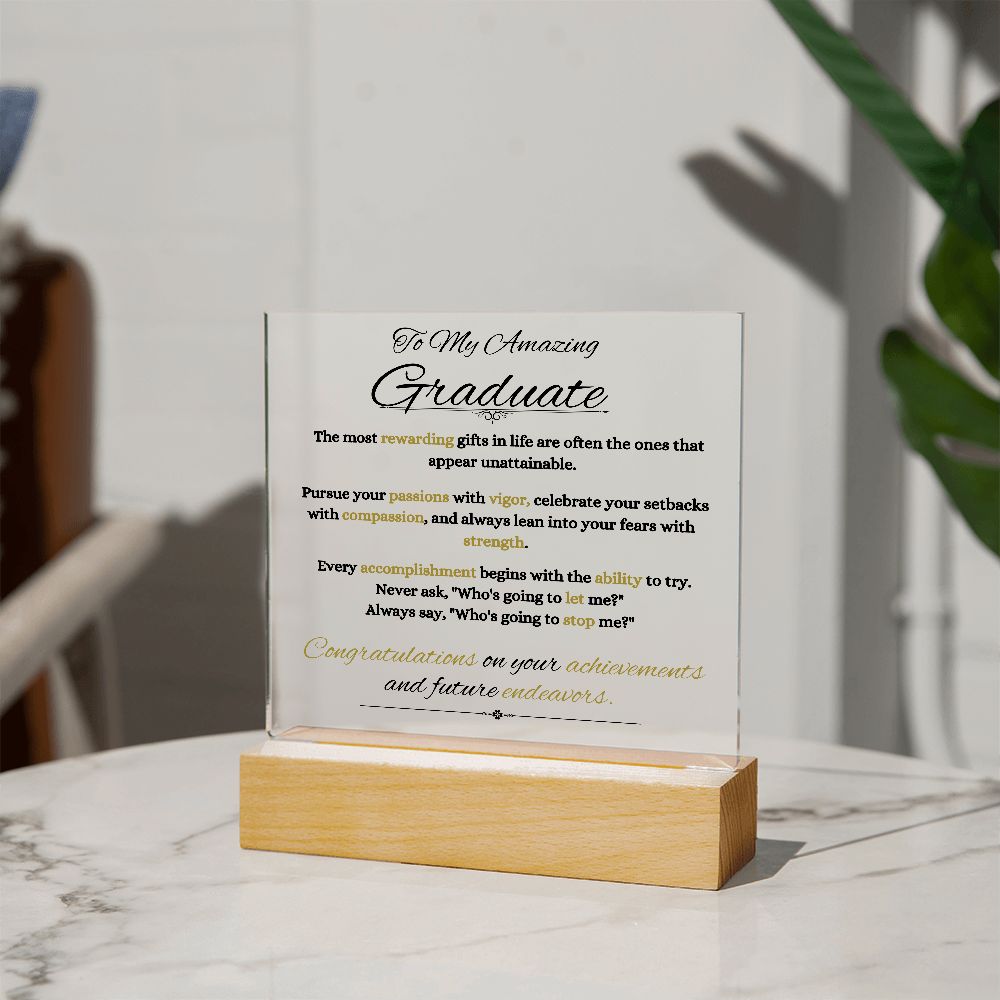 To My Amazing Graduate / Acrylic Square Plaque