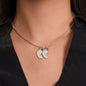 Mom Necklace / Engraved Baby Foot with Birthstone Necklace
