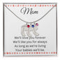 Mom Necklace / Engraved Baby Foot with Birthstone Necklace